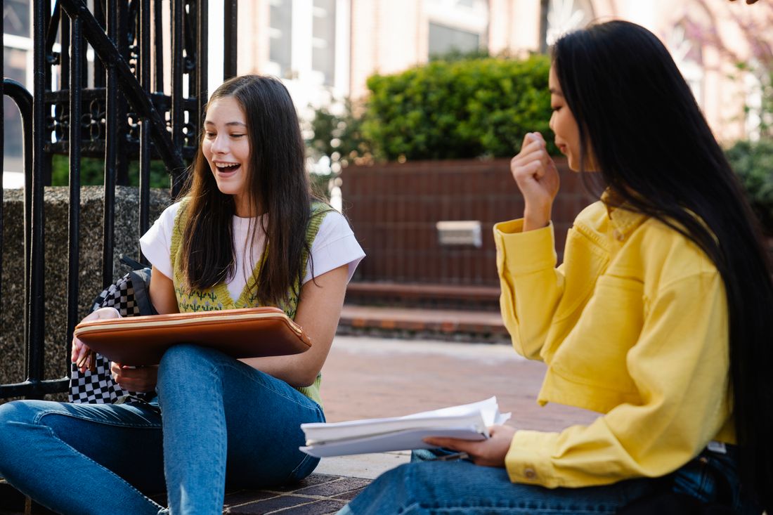 Counsellor guiding a student through their application